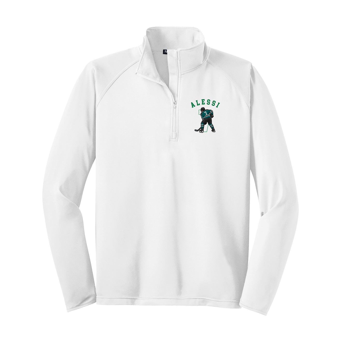 Q-Zip Pullover — Shirsey Arch in White