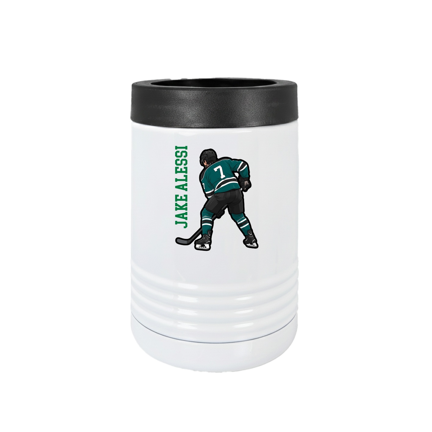 Beverage Holder — Name Vertical in White