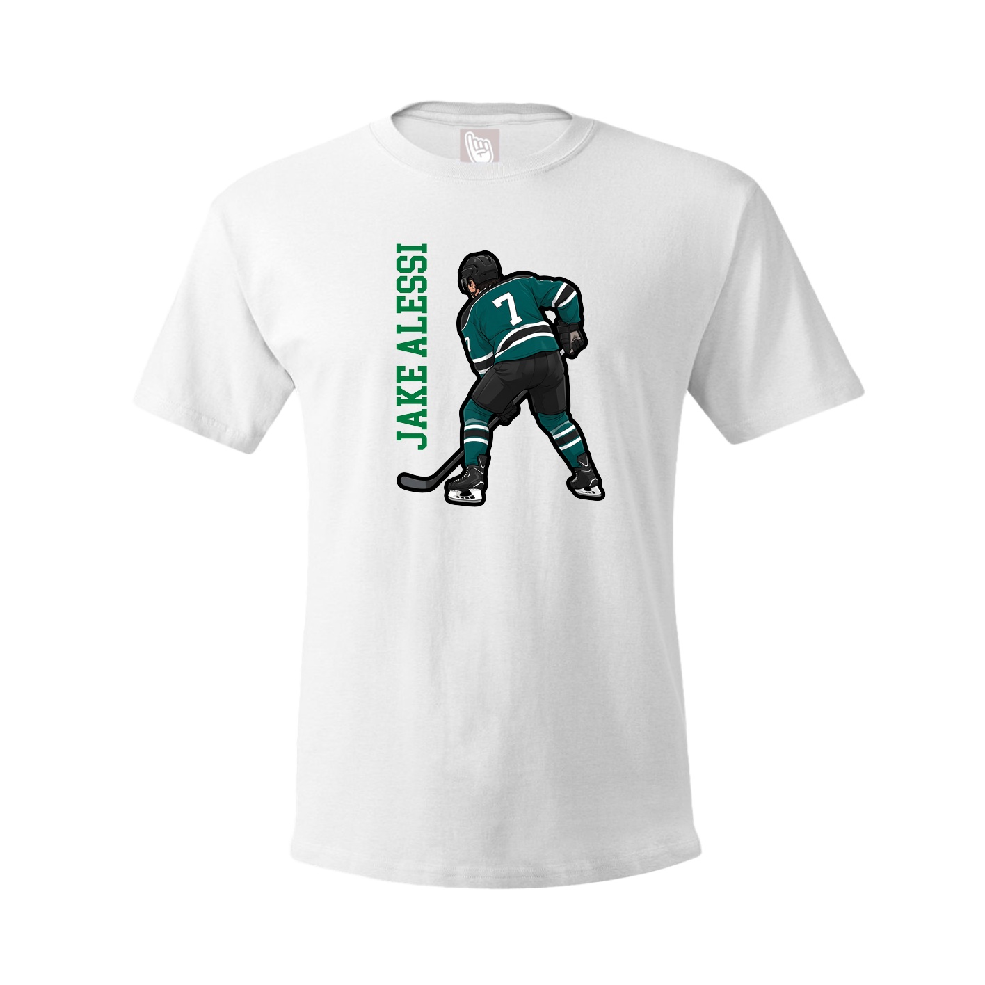Tee — Name Vertical in White