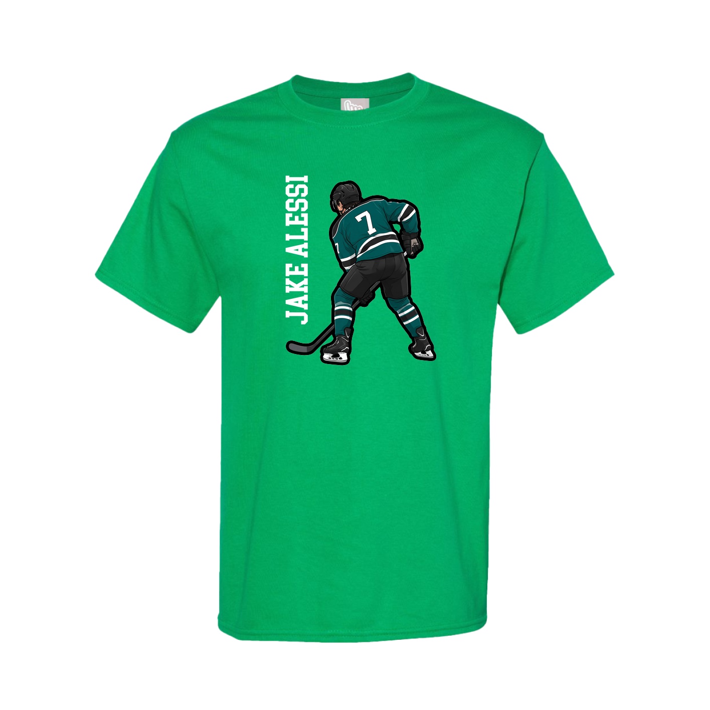 Youth Tee — Name Vertical in Green