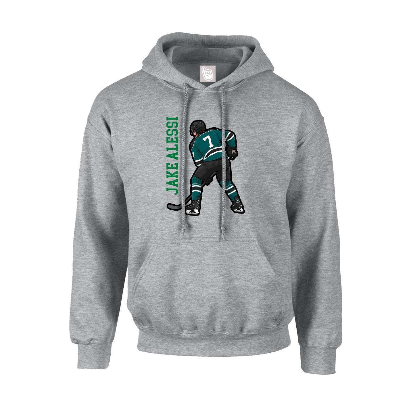 Youth Hoodie — Name Vertical in Grey