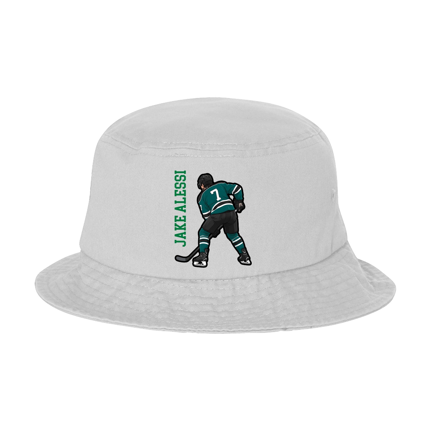 Bucket Cap — Name Vertical in White