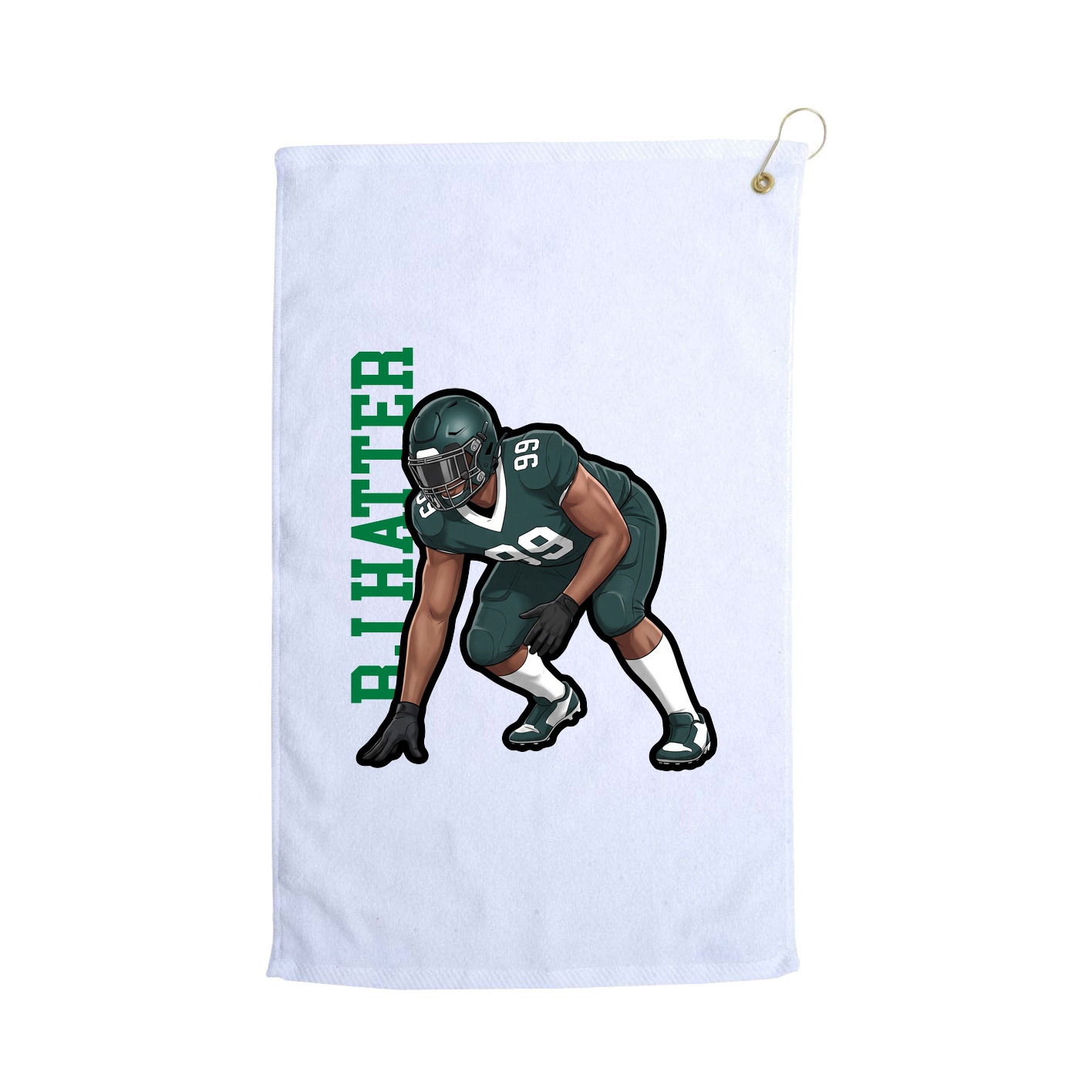 Golf Towel — Name Vertical in White