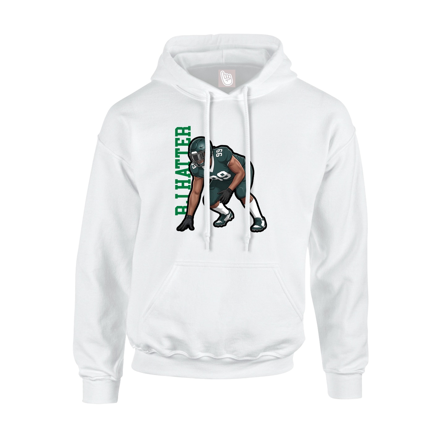 Hoodie — Name Vertical in White