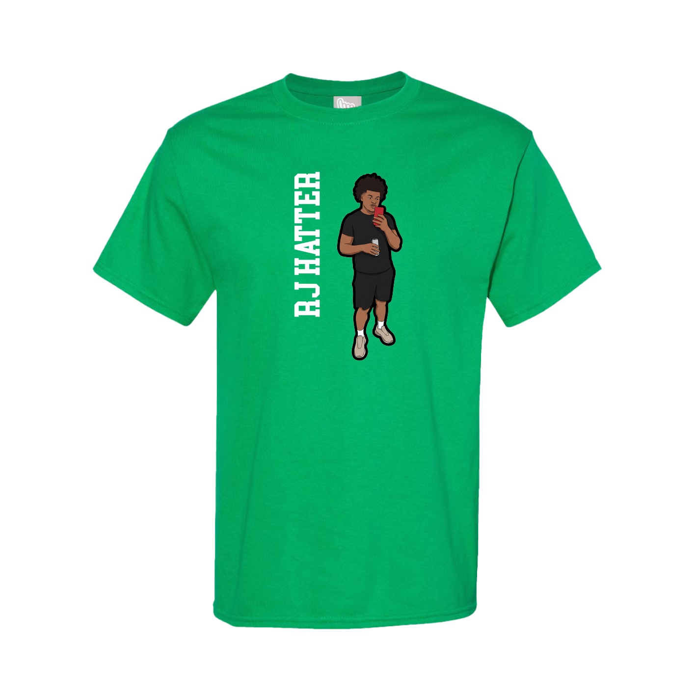 Youth Tee — Name Vertical in Green