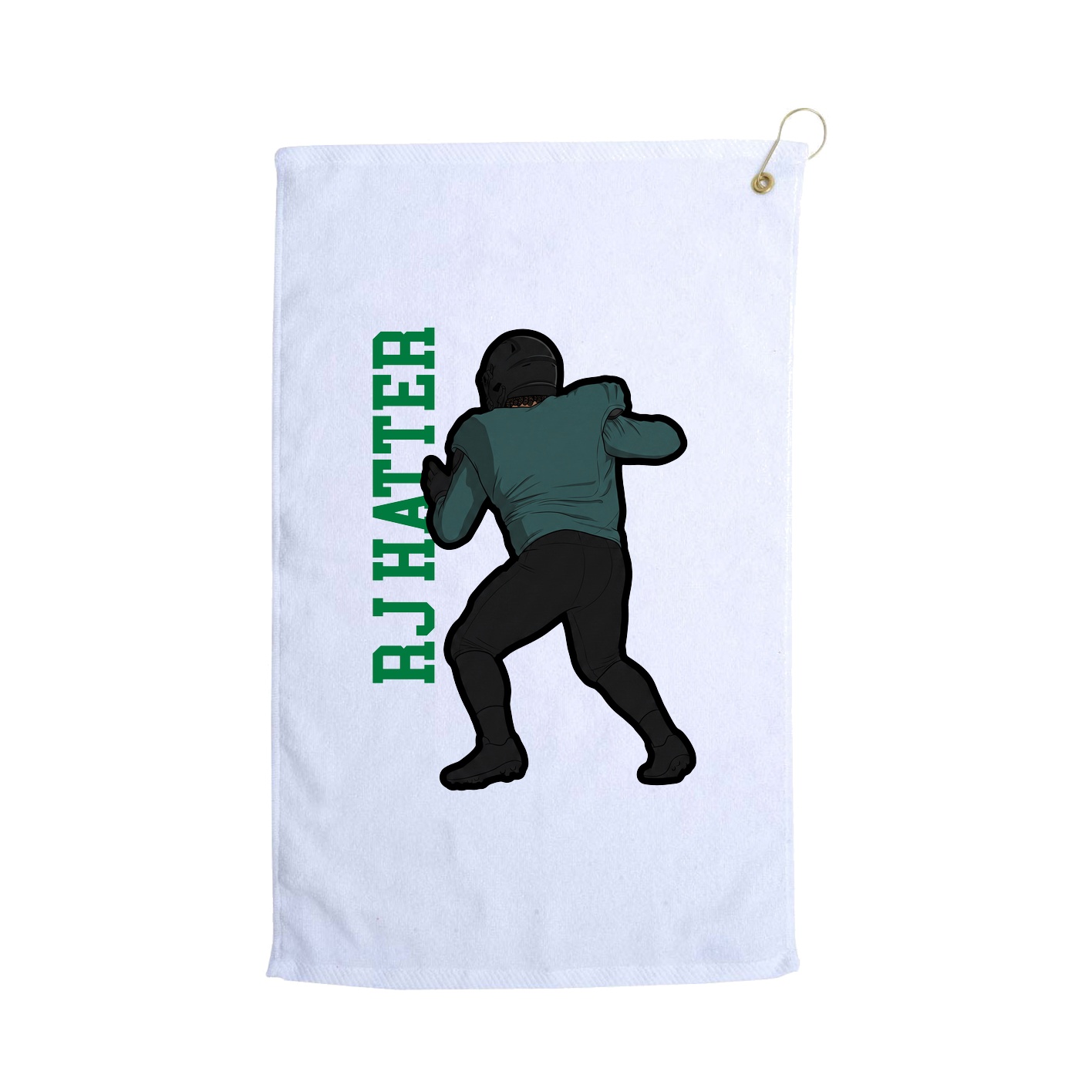 Golf Towel — Name Vertical in White