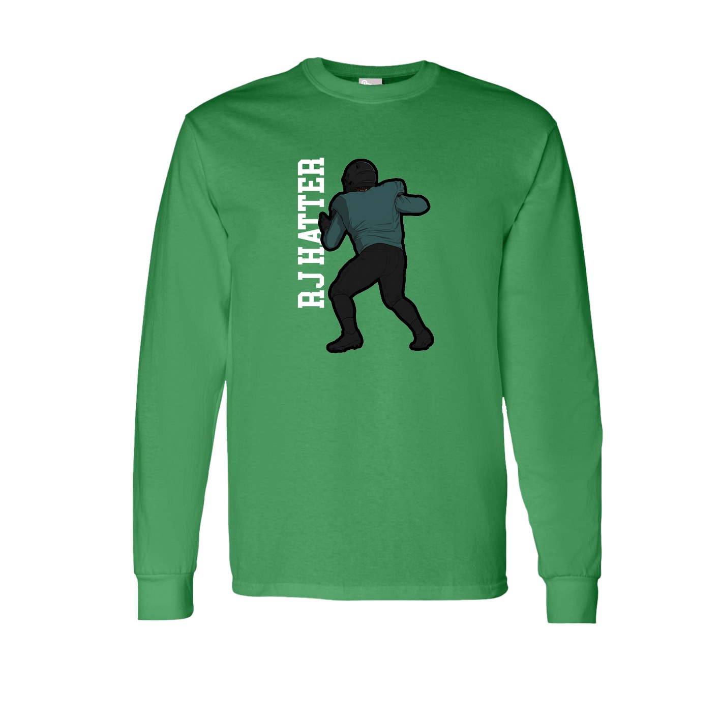 Long Sleeve Tee — Name Vertical in Green