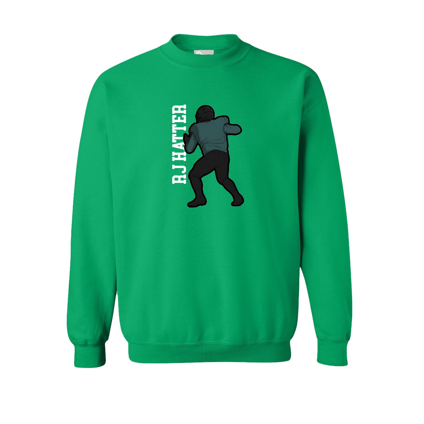 Fleece Crew — Name Vertical in Green