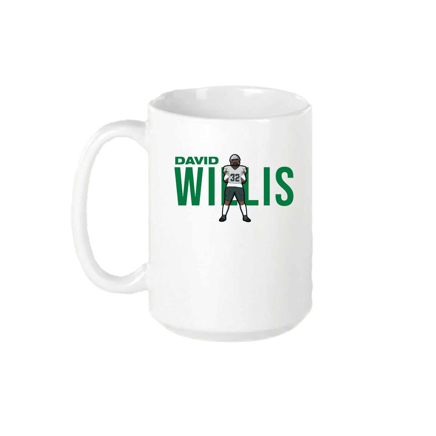 15oz Coffee Mug — Player Name in White