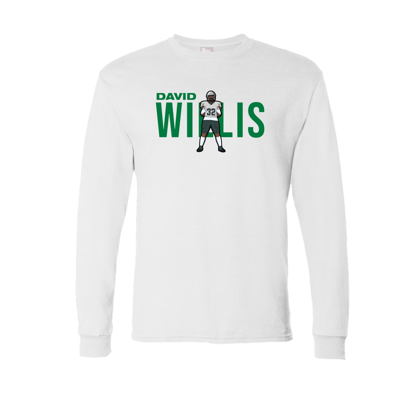 Long Sleeve Tee — Player Name in White