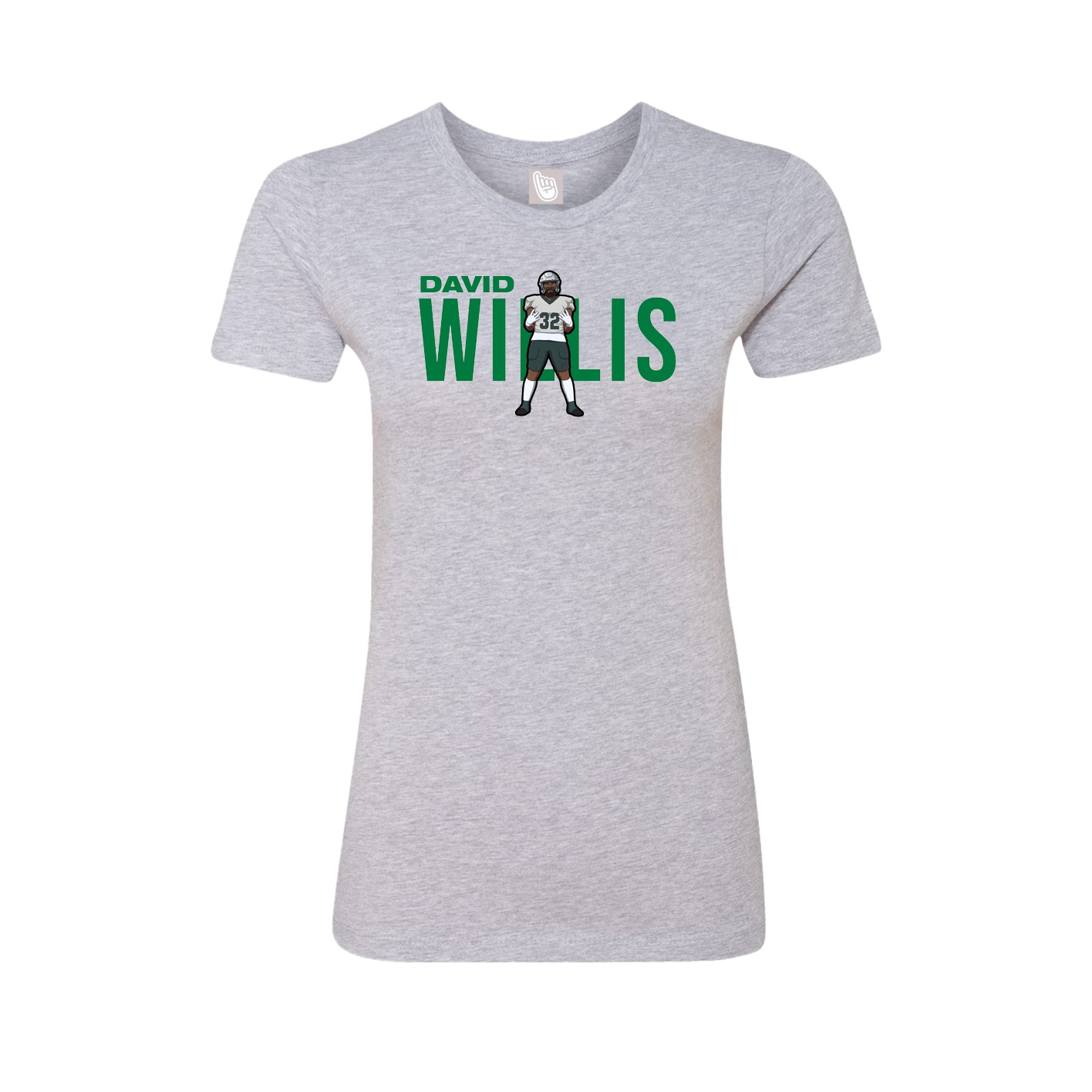 Fitted Women's Tee — Player Name in Grey