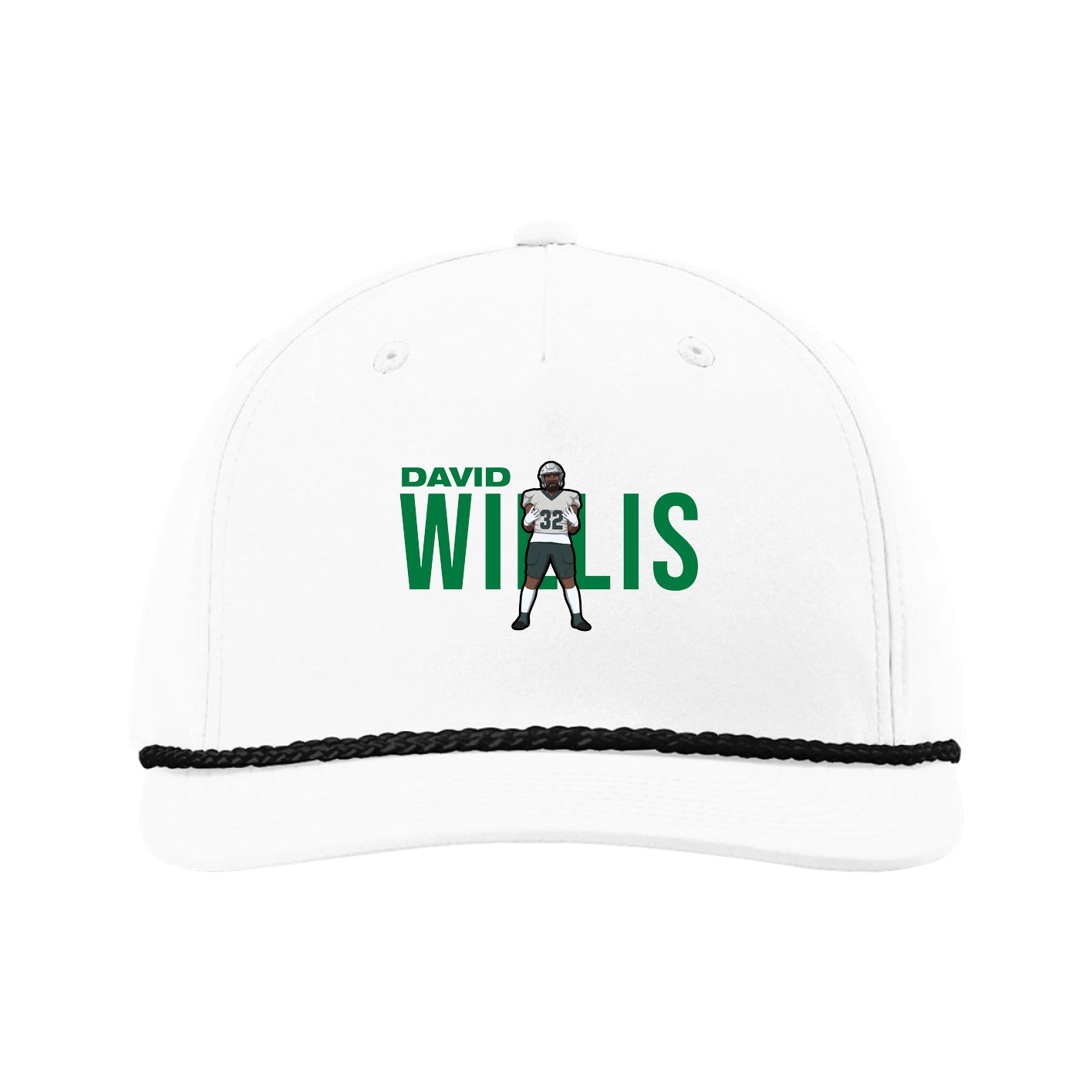 Five-Panel Classic Rope Cap — Player Name in White