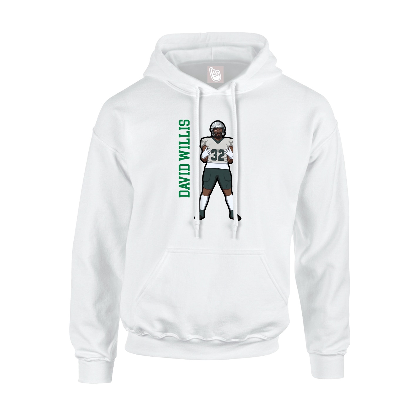 Hoodie — Name Vertical in White