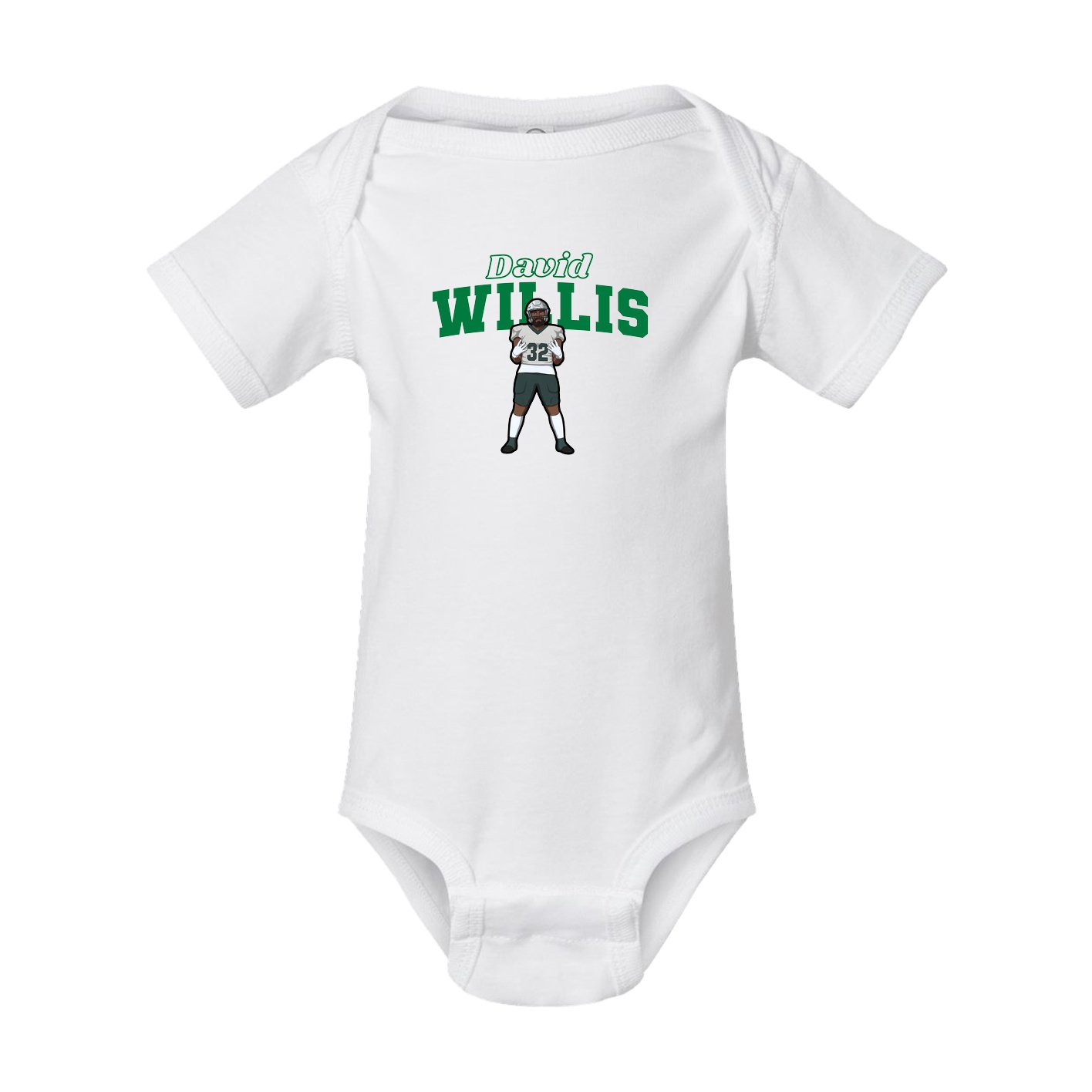 Baby Onesie — Name Arch in White