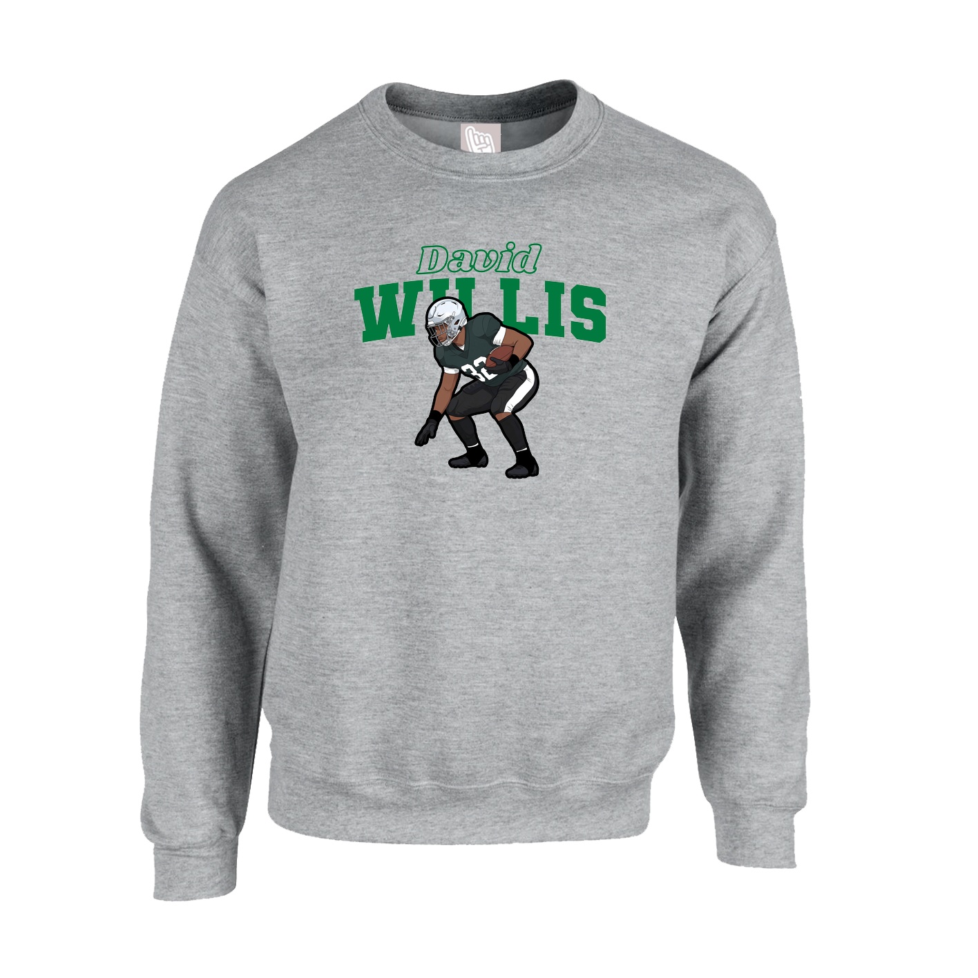 Fleece Crew — Name Arch in Grey