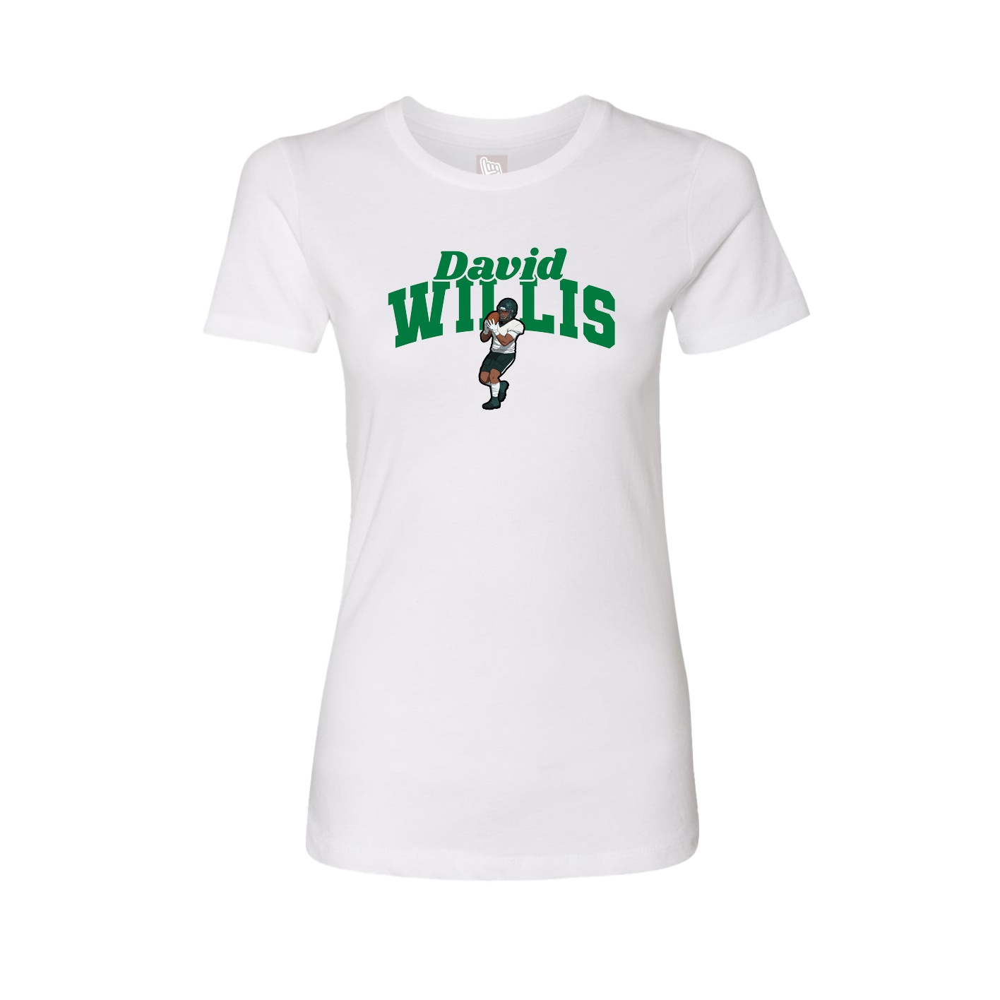 Fitted Women's Tee — Signature Arch in White