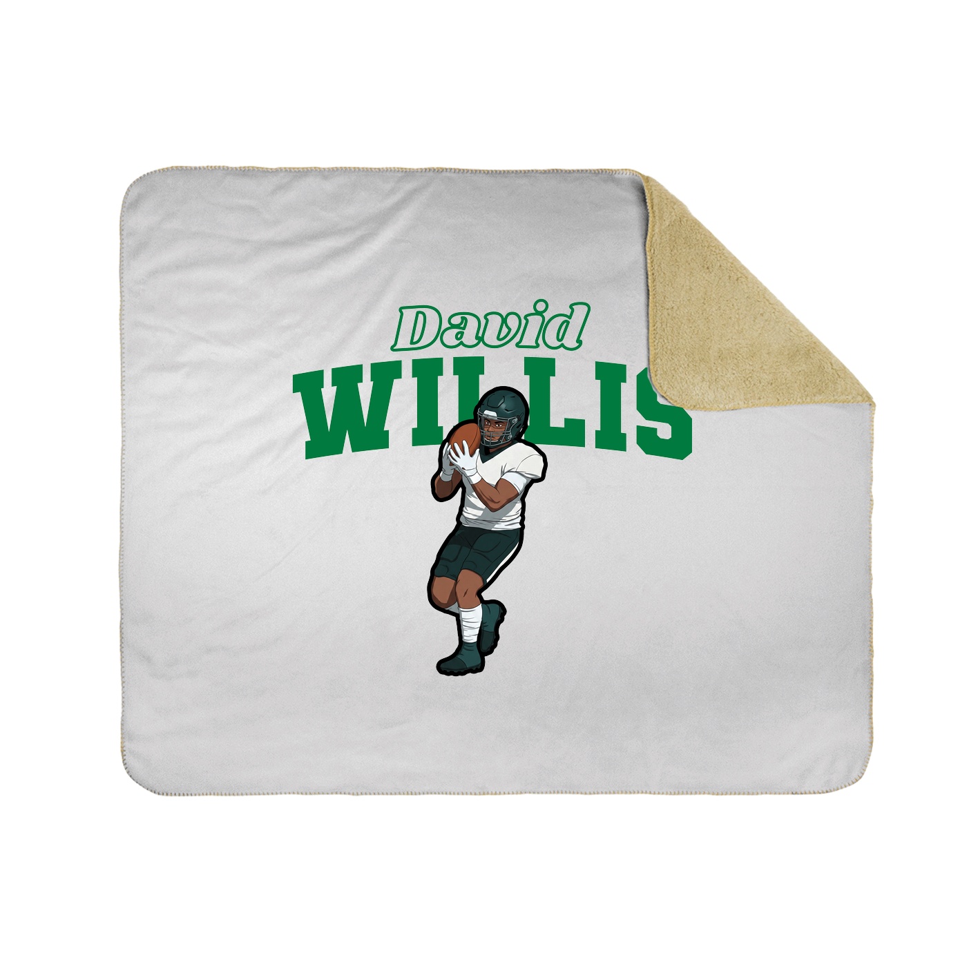 Throw Blanket — Name Arch in White