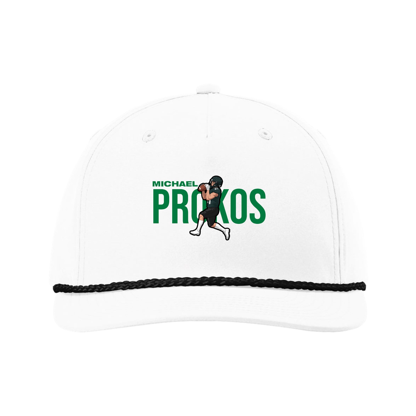 Five-Panel Classic Rope Cap — Player Name in White