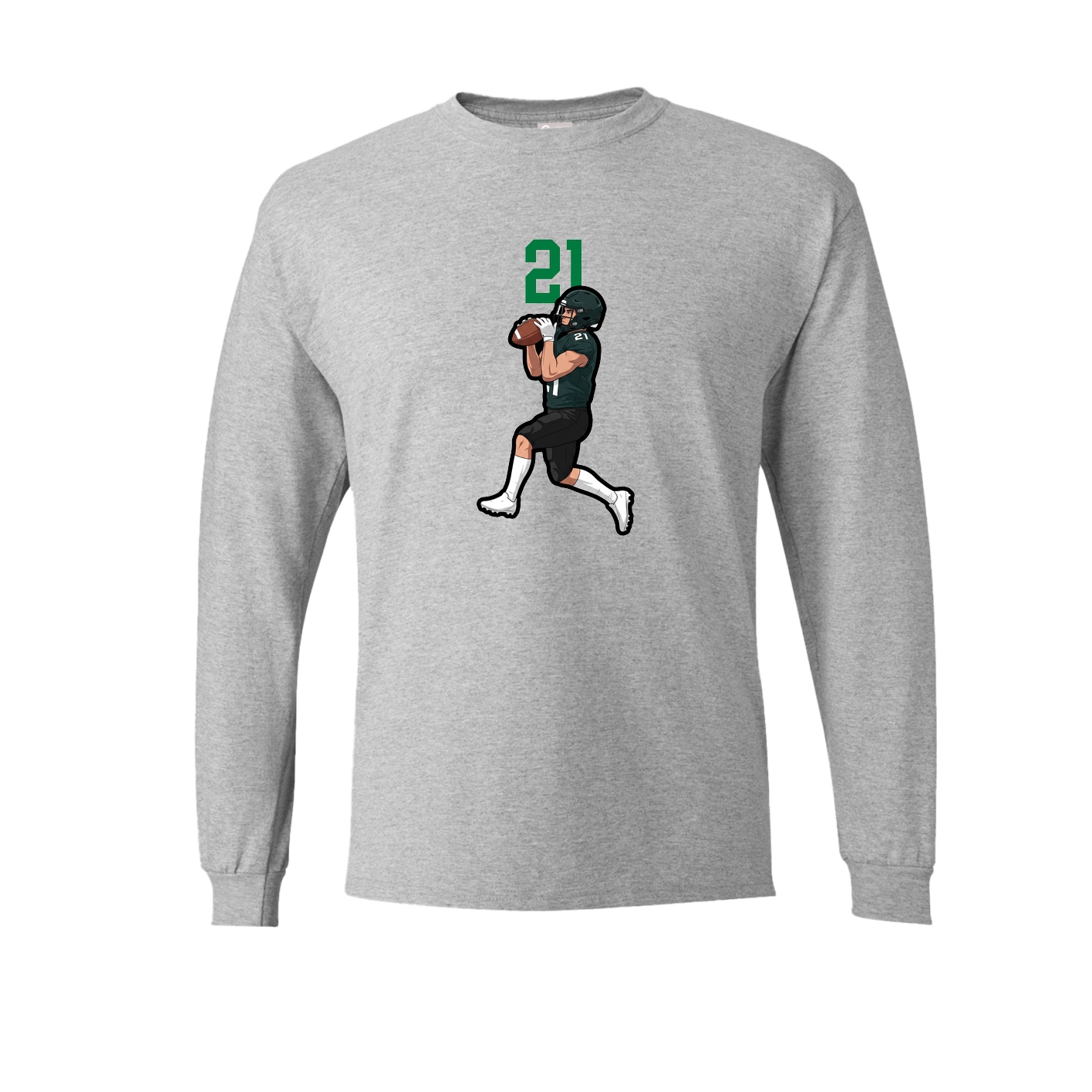 Long Sleeve Tee — Number Top in Grey