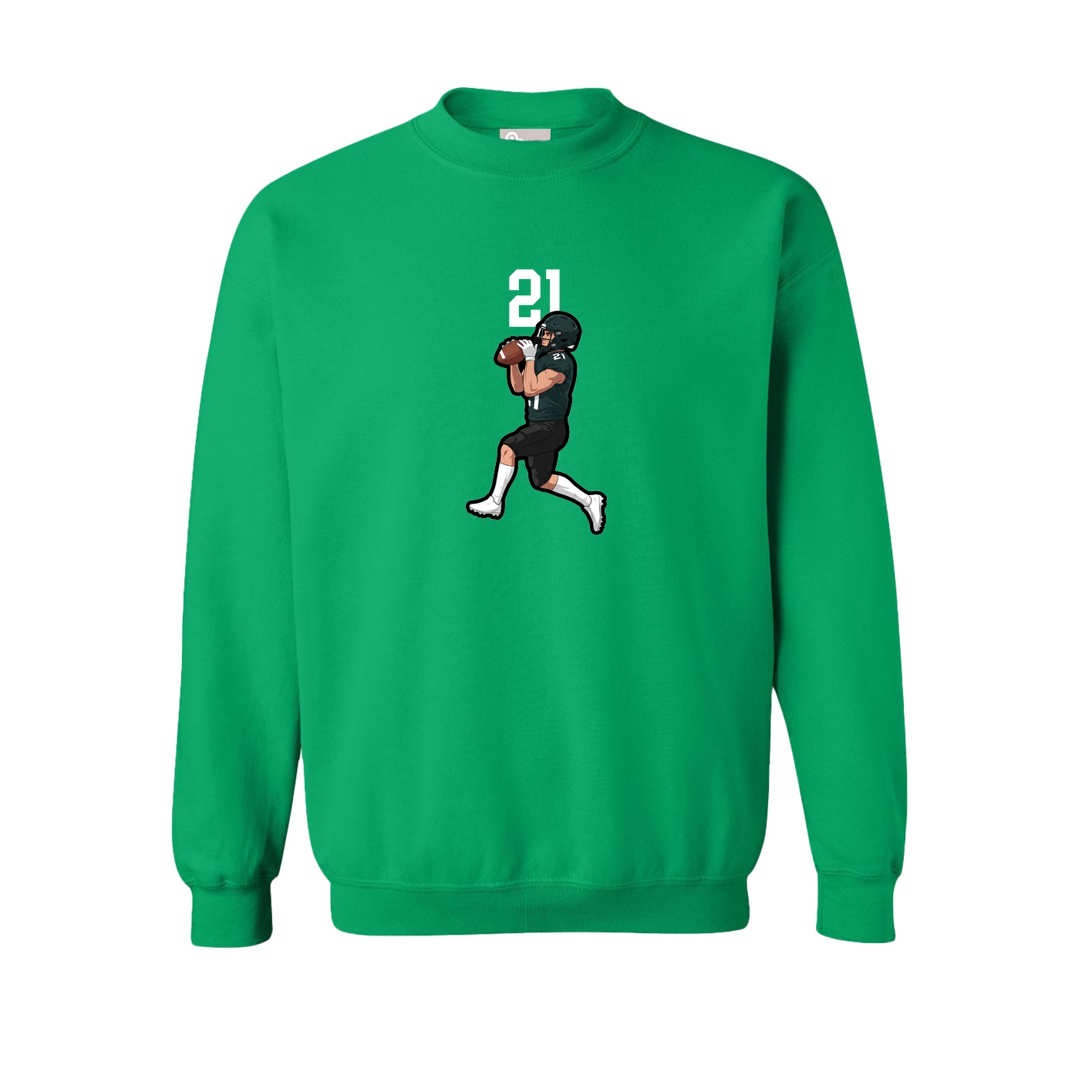 Fleece Crew — Number Top in Green