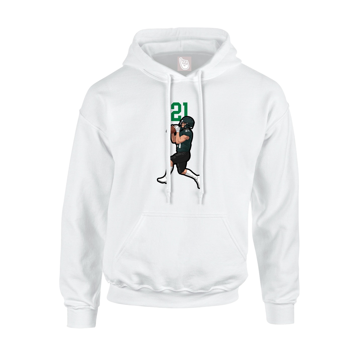 Youth Hoodie — Number Top in White