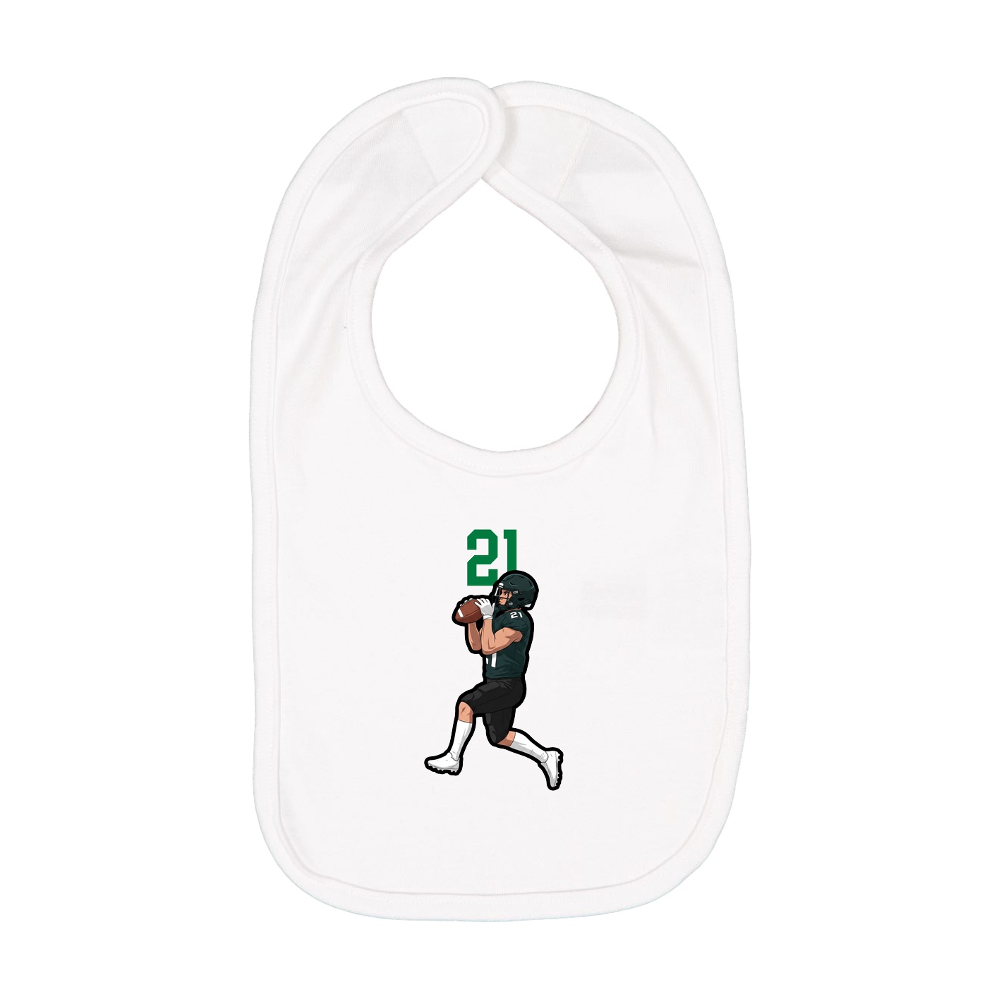 Infant Bib — Number Top in White
