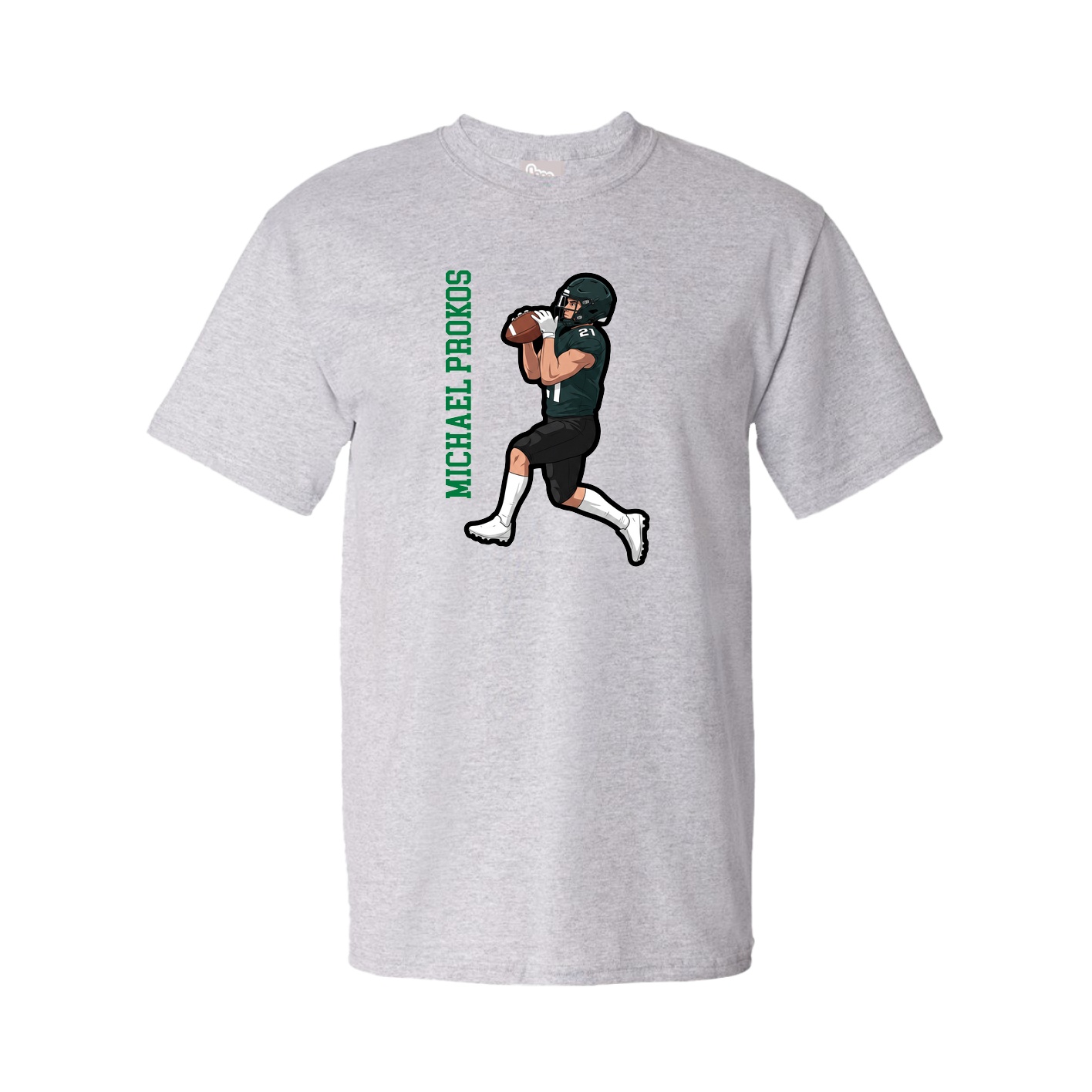 Youth Tee — Name Vertical in Grey