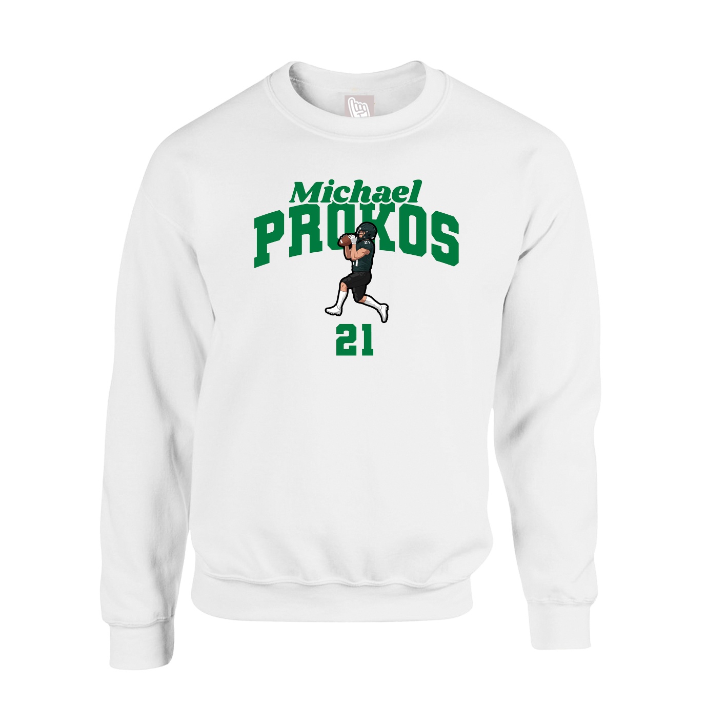Fleece Crew — Signature Arch in White