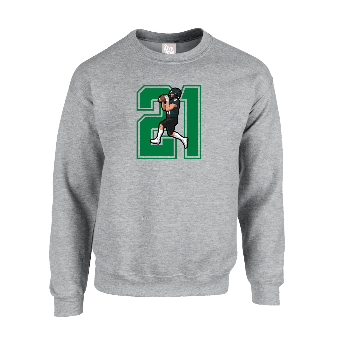 Fleece Crew — Number in Grey