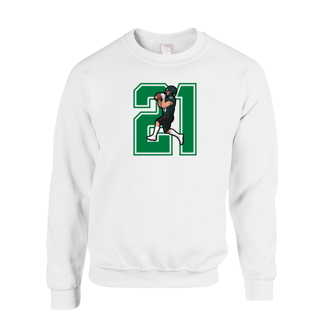 Fleece Crew — Number in White
