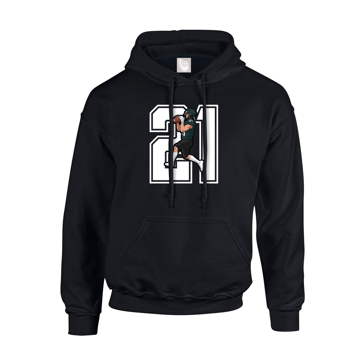 Youth Hoodie — Number in Black