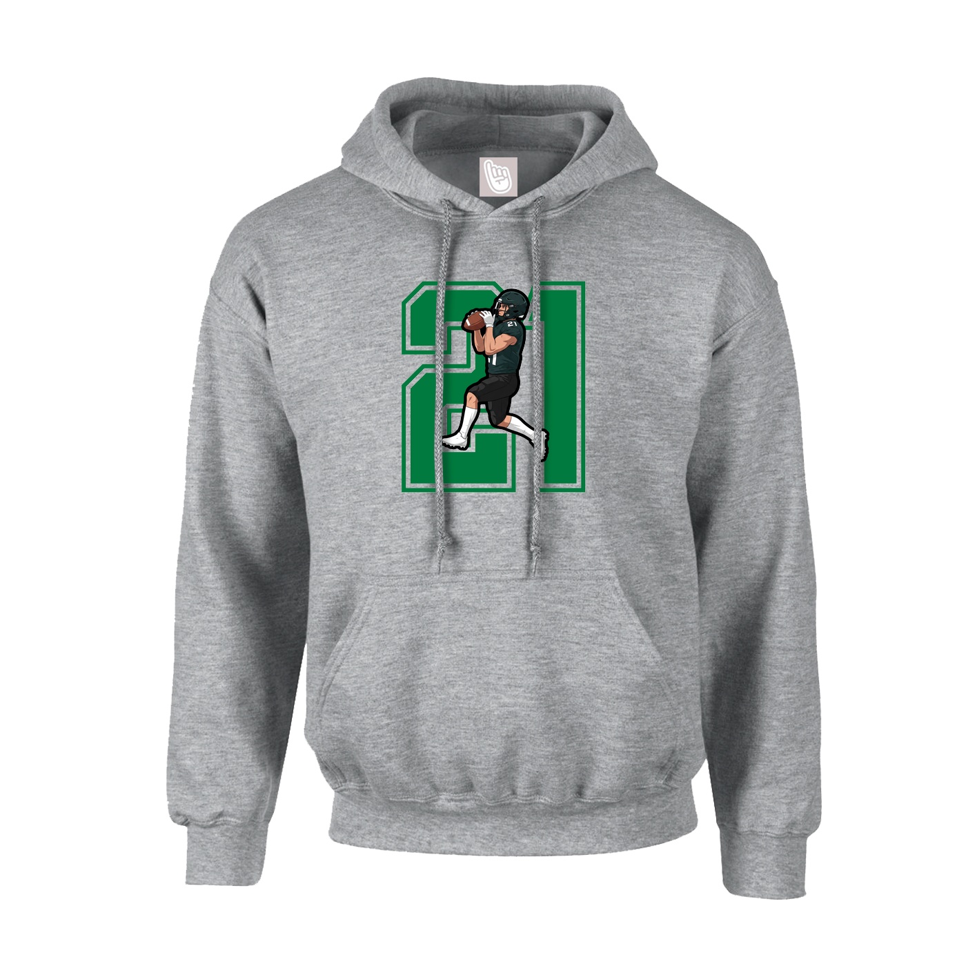 Youth Hoodie — Number in Grey
