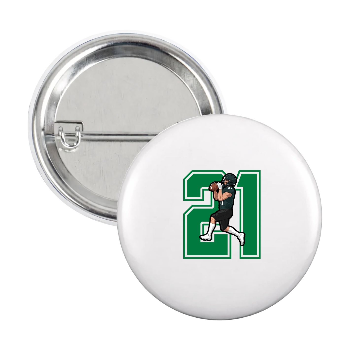 Game Day Button — Number in White