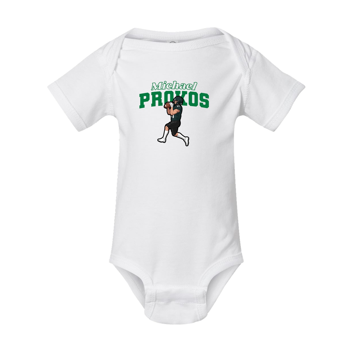 Baby Onesie — Name Arch in White