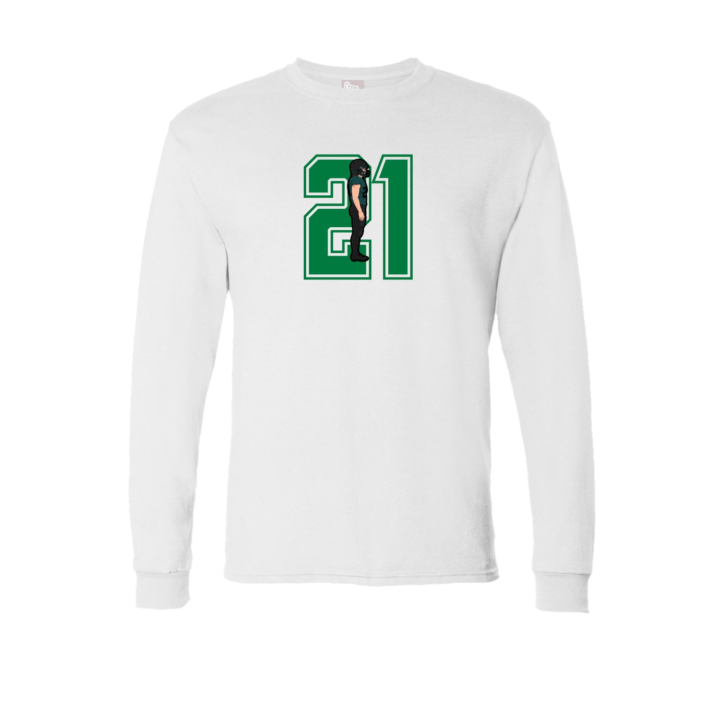 Long Sleeve Tee — Number in White