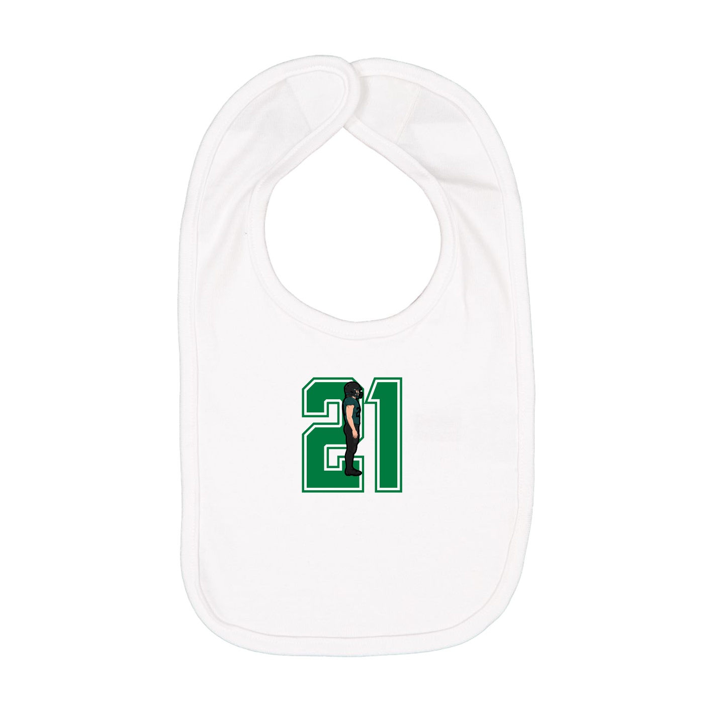 Infant Bib — Number in White