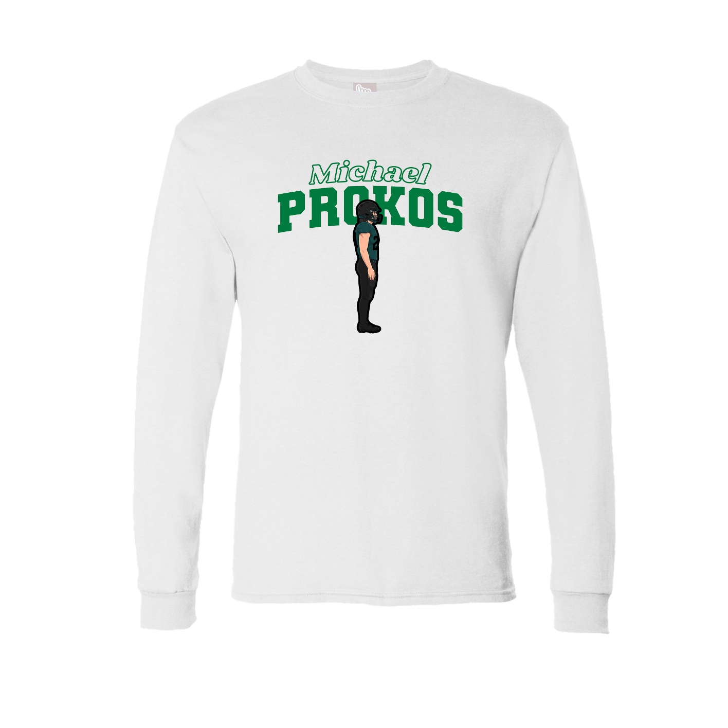 Long Sleeve Tee — Name Arch in White