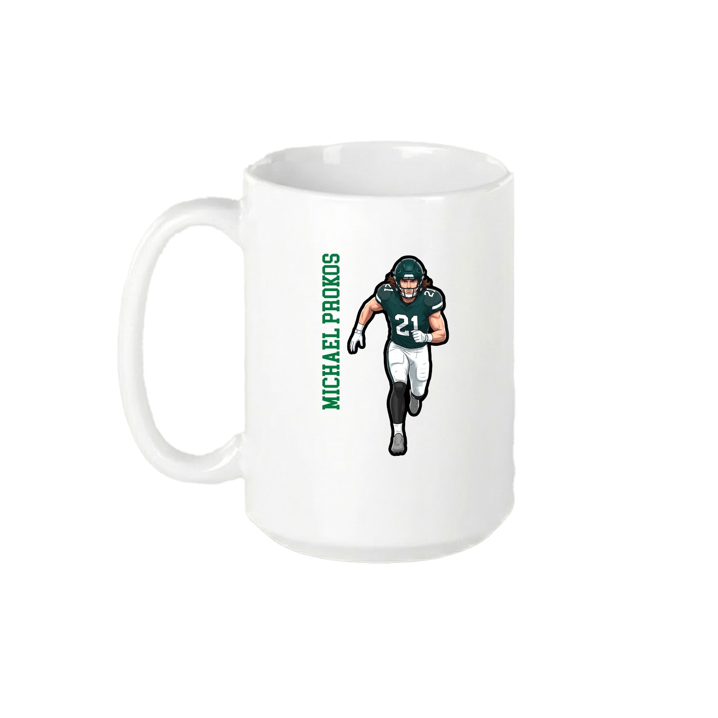 15oz Coffee Mug — Name Vertical in White