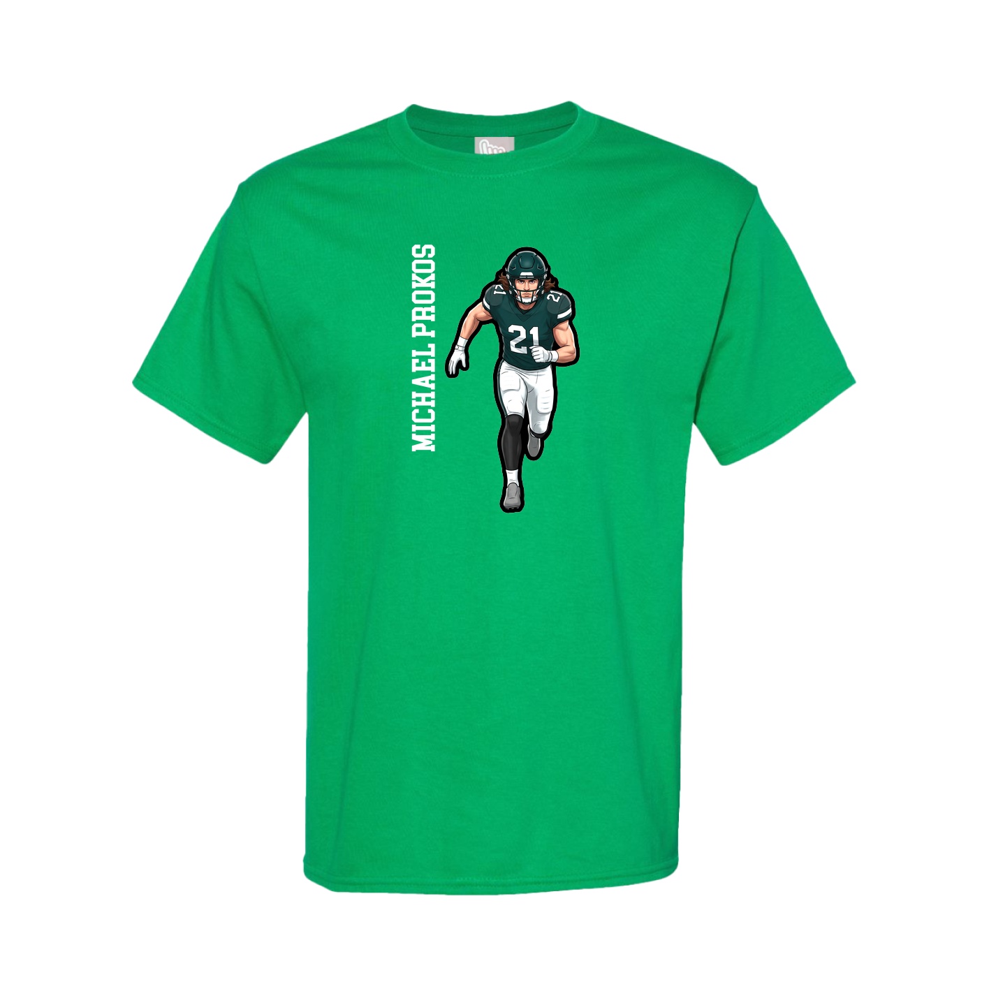 Tee — Name Vertical in Green
