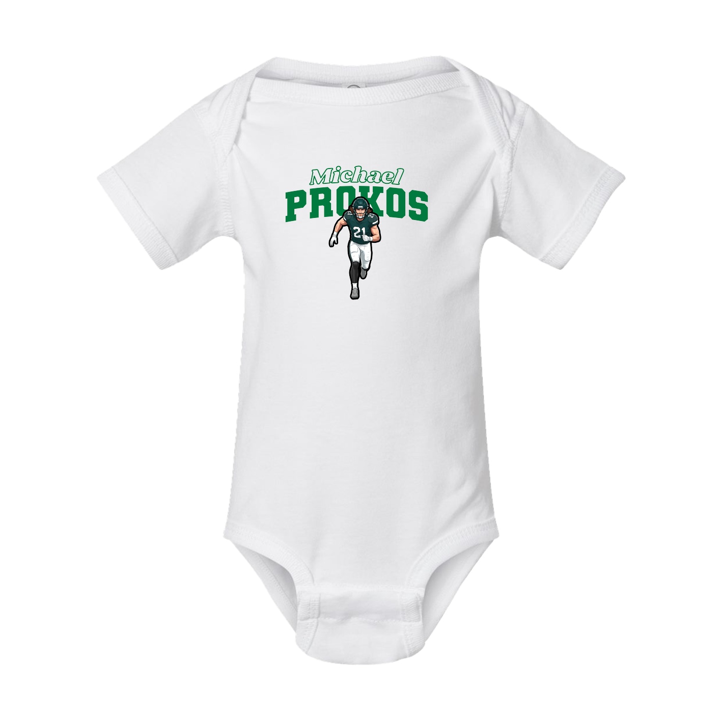 Baby Onesie — Name Arch in White