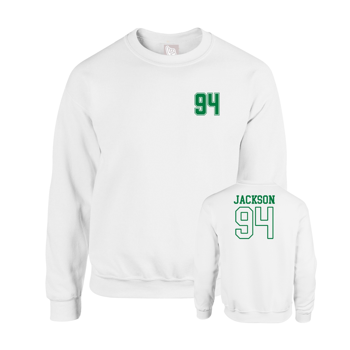 Fleece Crew — Chest Back in White