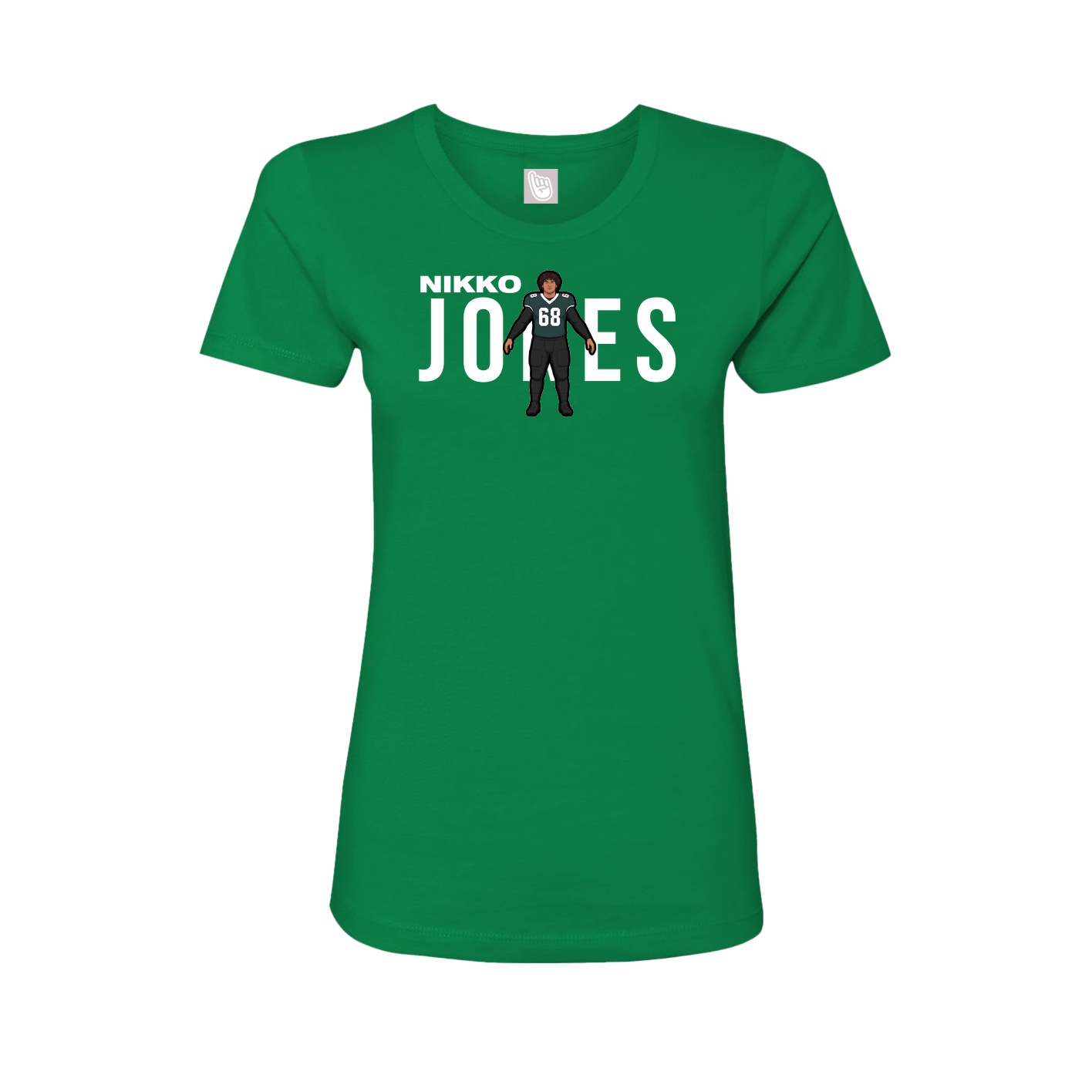 Fitted Women's Tee — Player Name in Green