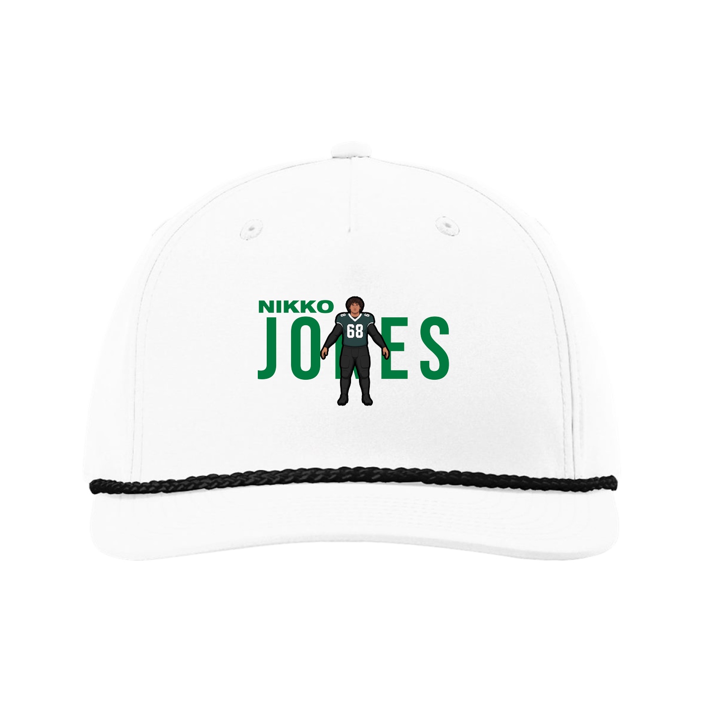 Five-Panel Classic Rope Cap — Player Name in White