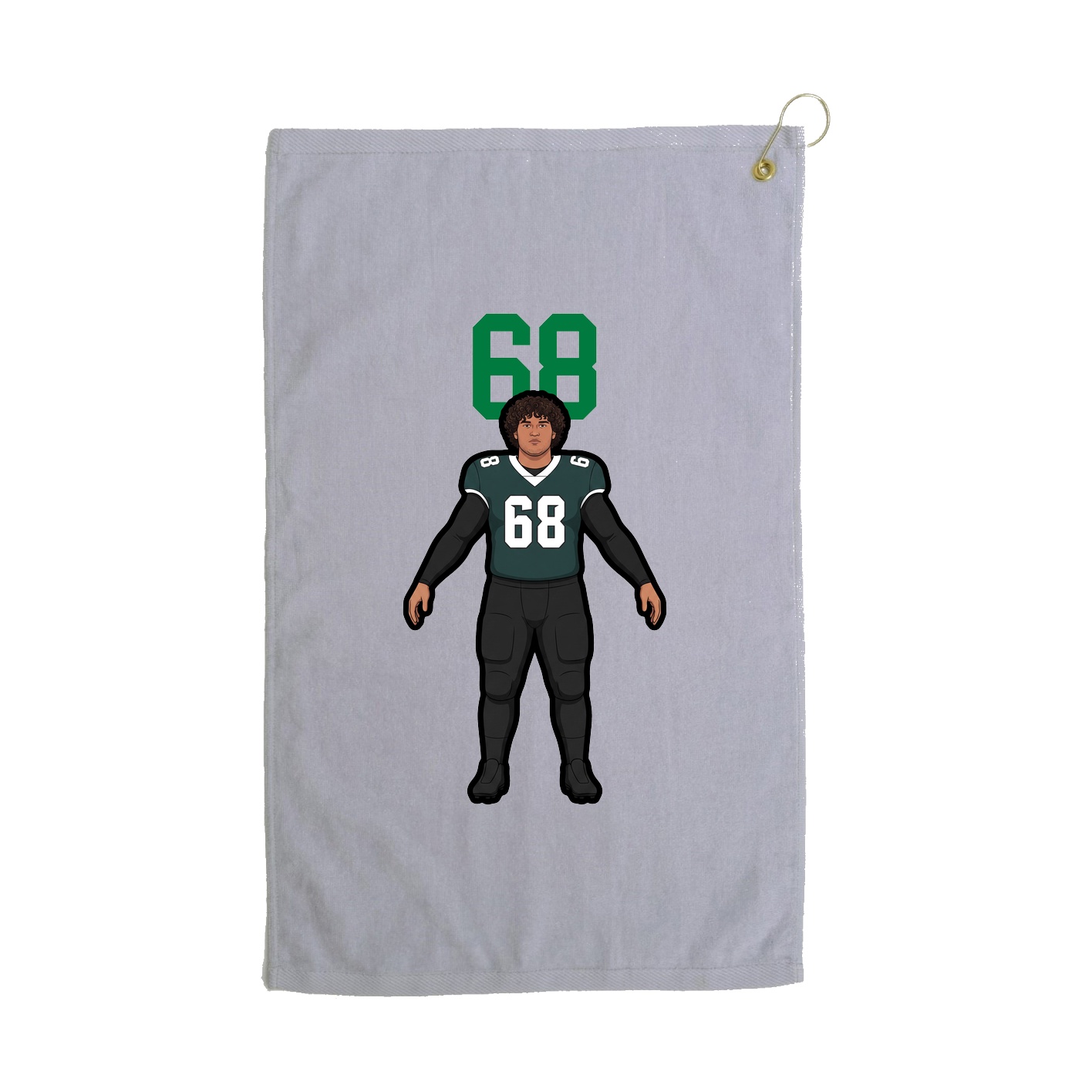 Golf Towel — Number Top in Grey