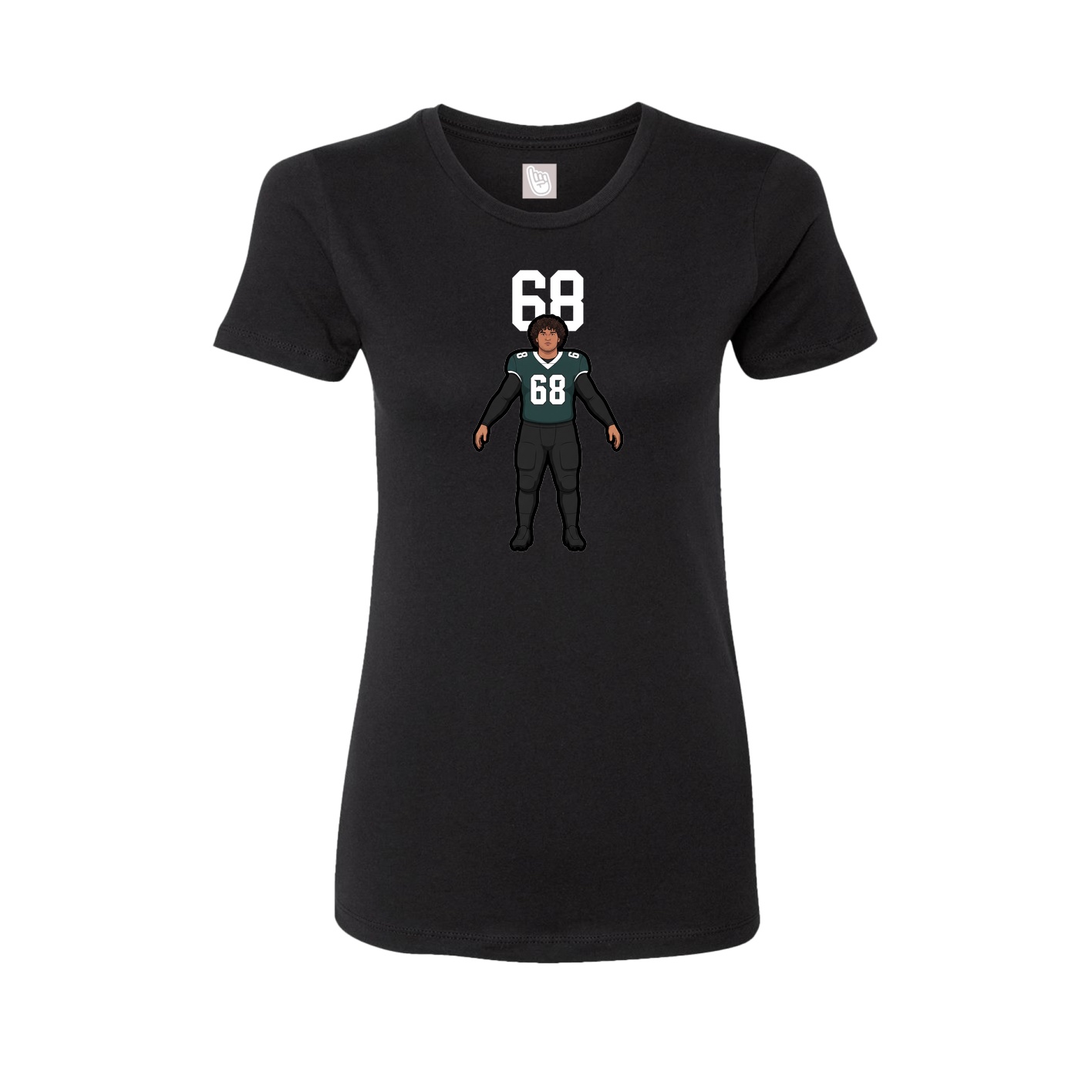 Fitted Women's Tee — Number Top in Black