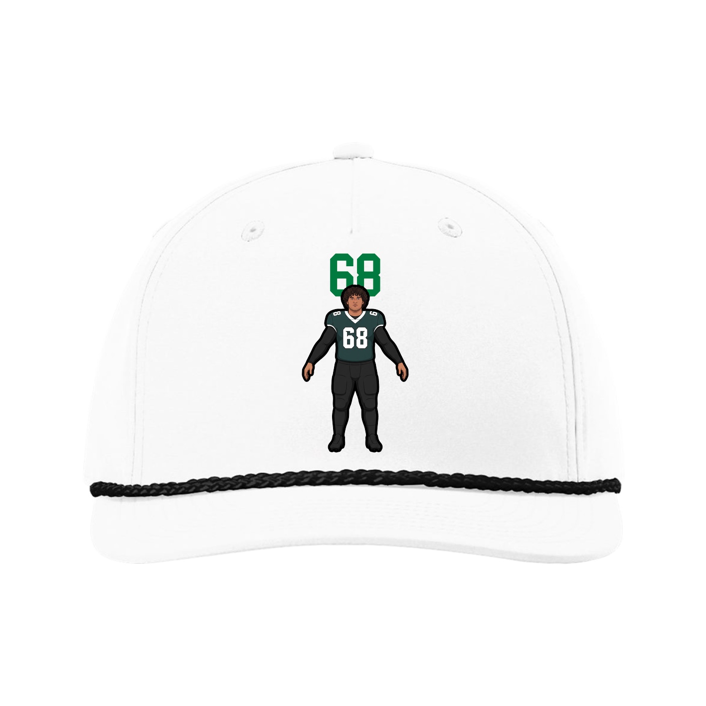 Five-Panel Classic Rope Cap — Number Top in White