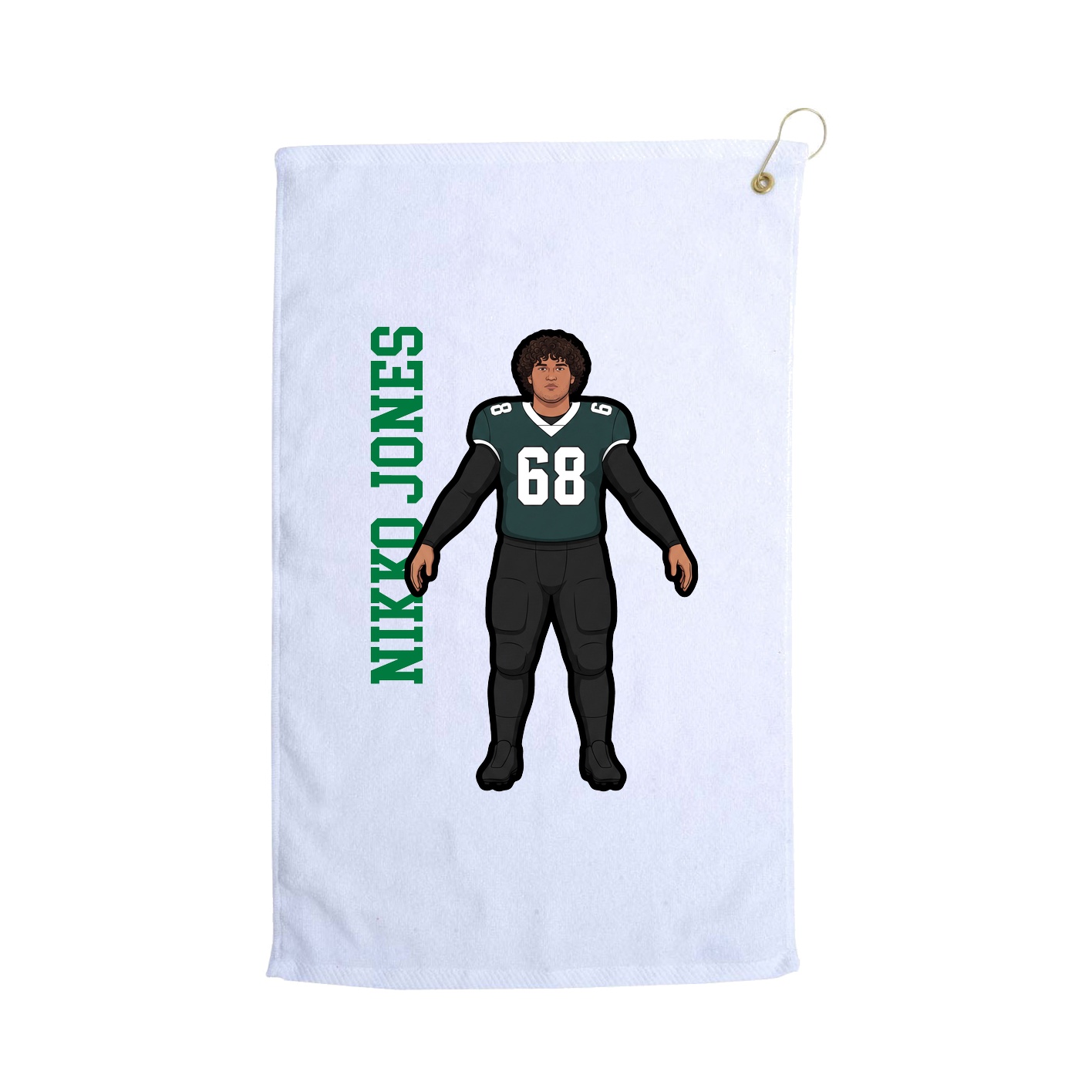 Golf Towel — Name Vertical in White