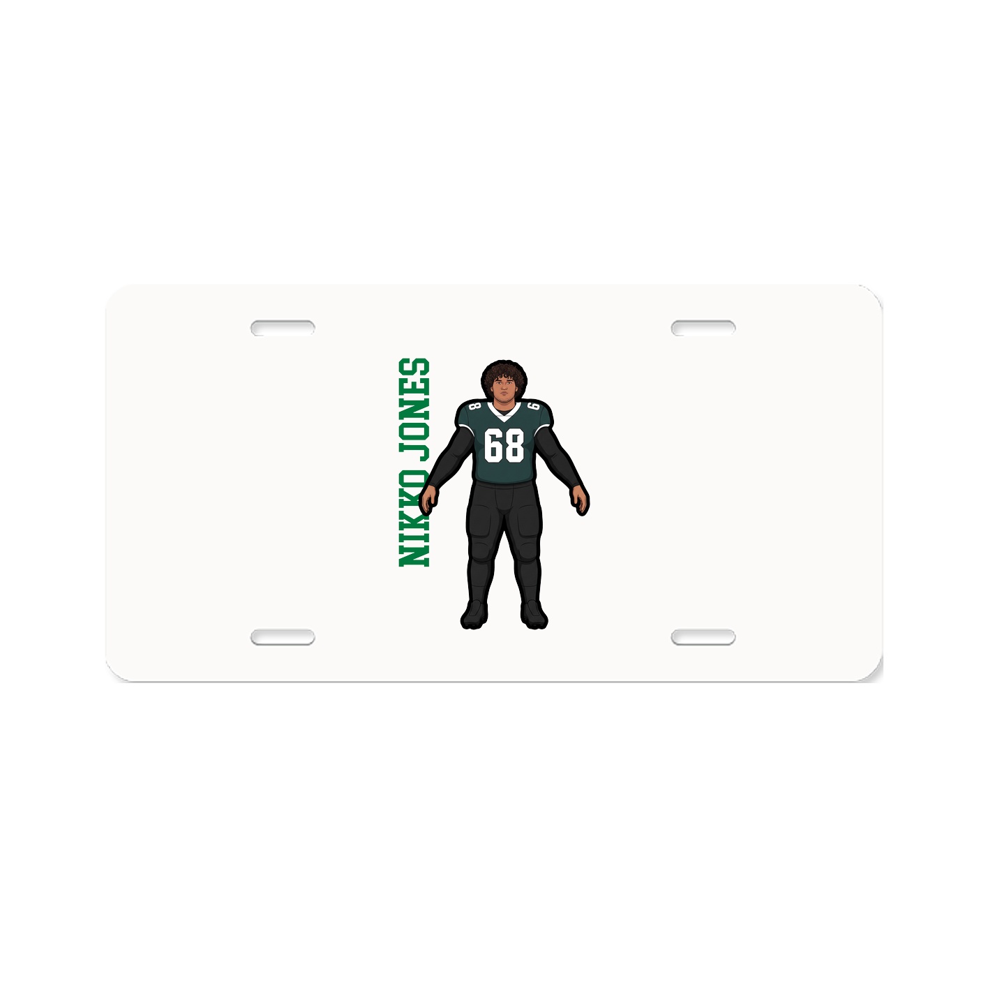 License Plate — Name Vertical in Classic