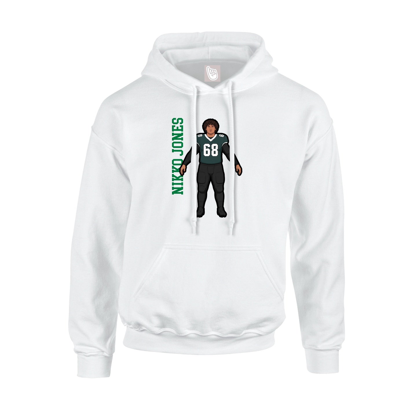 Hoodie — Name Vertical in White
