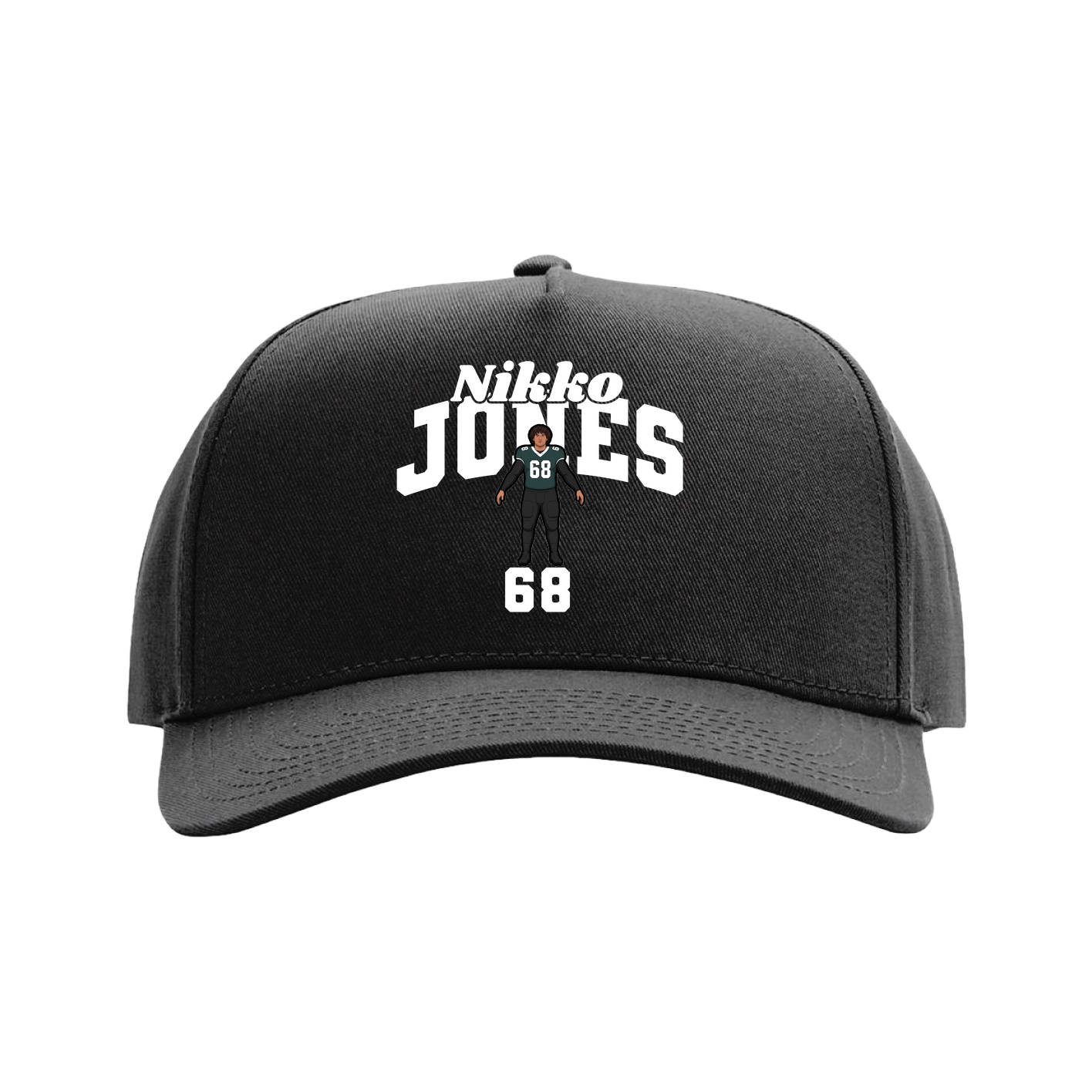 Full Fabric Five-Panel Champ Cap — Signature Arch in Black